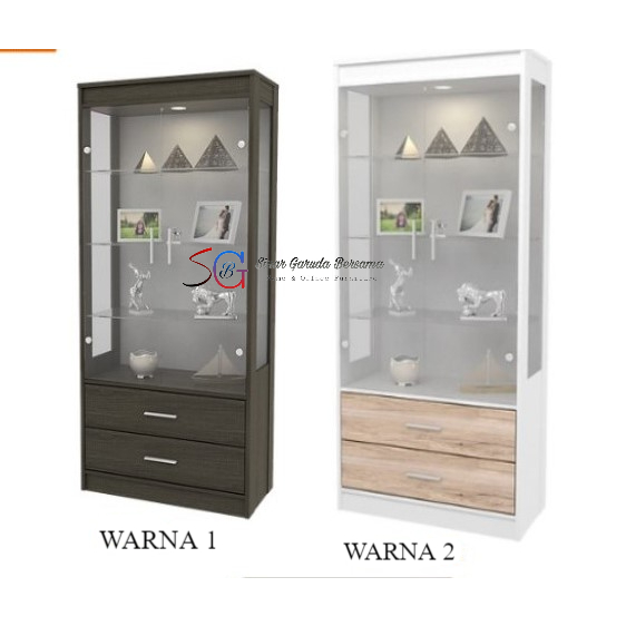 [2 WARNA PILIHAN] LEMARI PAJANGAN / LEMARI HIAS 2 PINTU HITAM PUTIH BERKACA JAZZ LH