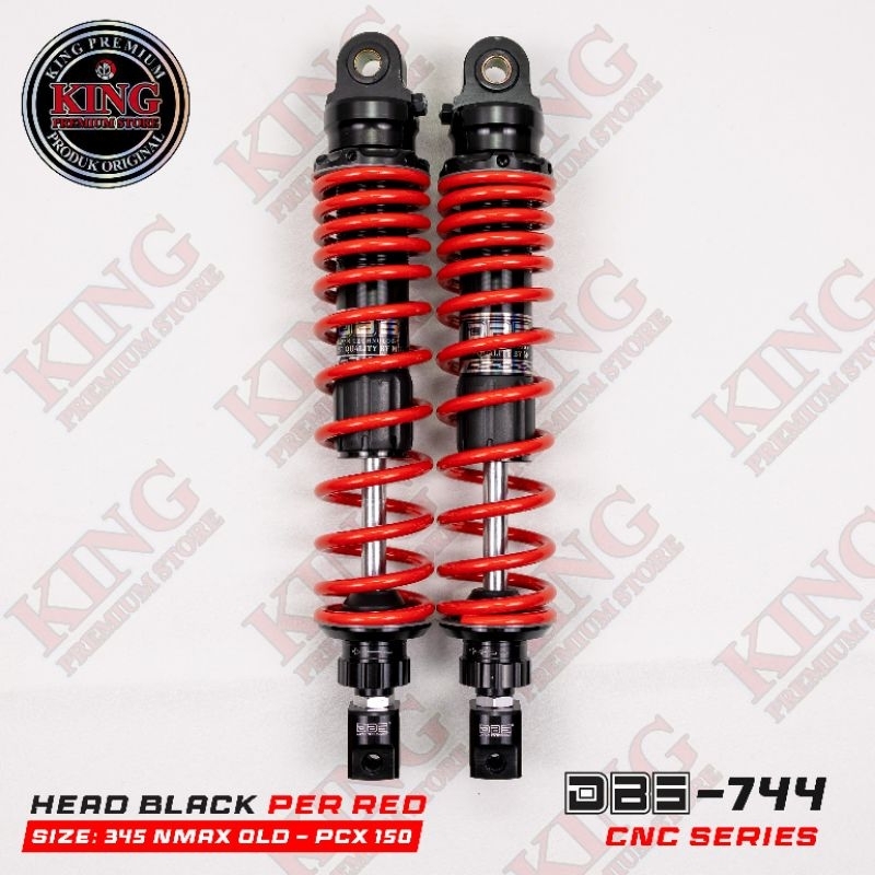 Shock NMAX PCX 150 DBS 744 CNC Series Black Red Yellow