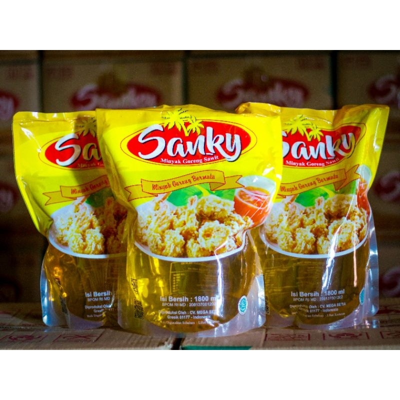 

MINYAK GORENG SANKY 1800 ML | REFILL | MINYAK GORENG POUCH 1 KARDUS ISI 6 PCS