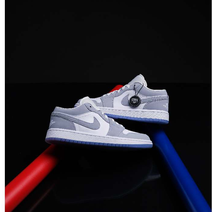 Air Jordan 1 Low White Wolf Grey W 100% Original