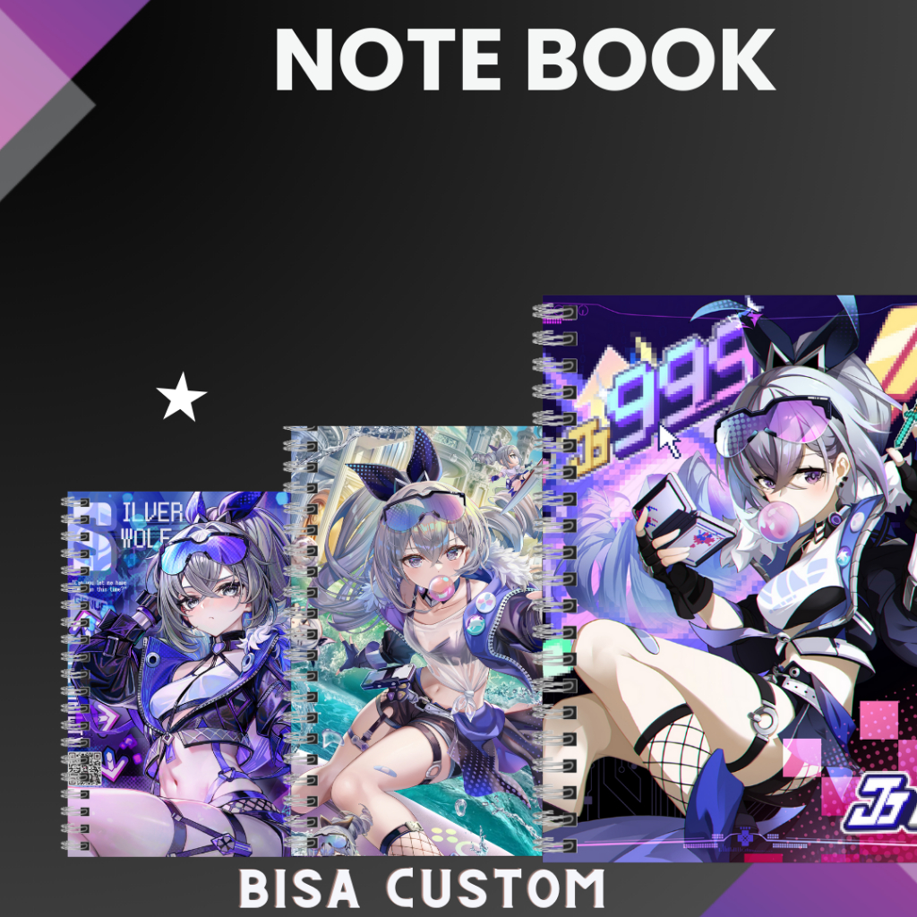 

note book/buku catatan honkai star rail karakter silver wolf