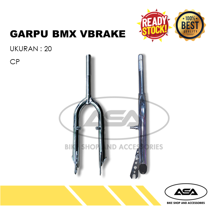 Fork Garpu Sepeda Anak Sepeda BMX 20” pivot rem V BRAKE / FIBRIK chrome murah baru