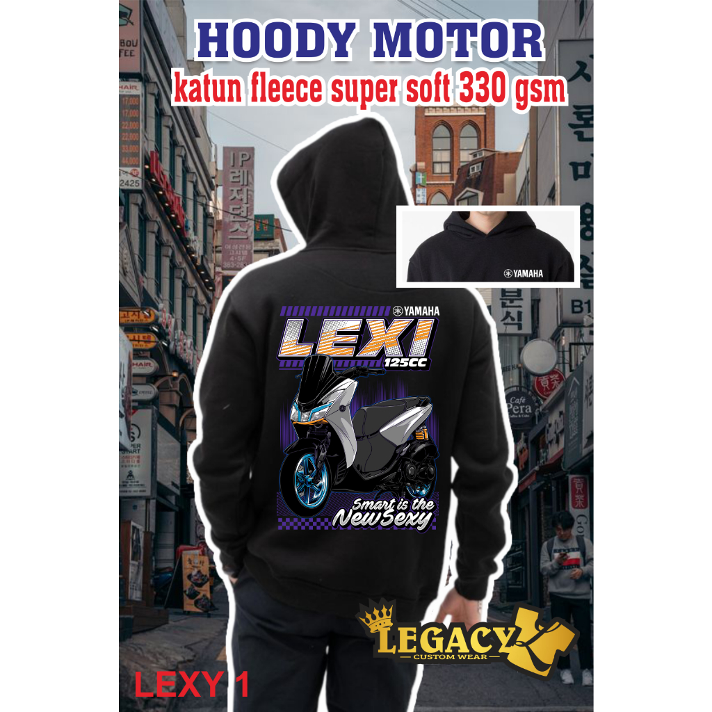 SWEETER HOODY MOTOR LEXY COTTON FLEECE 330GSM