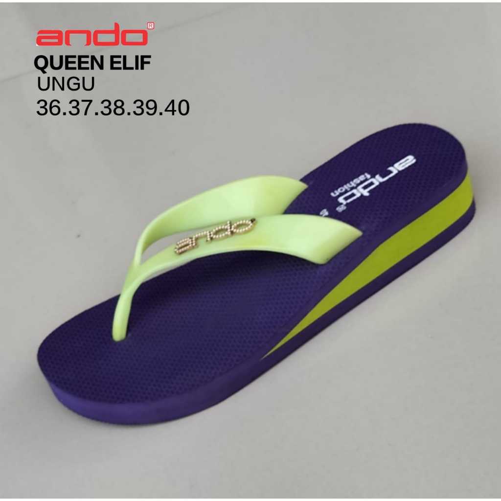 SANDAL ANDO HAK TINGGI QUEEN ELIF SANDAL HAK TINGGI WANITA WADGES JEPIT ANDO ORIGINAL 100% TERBARU D