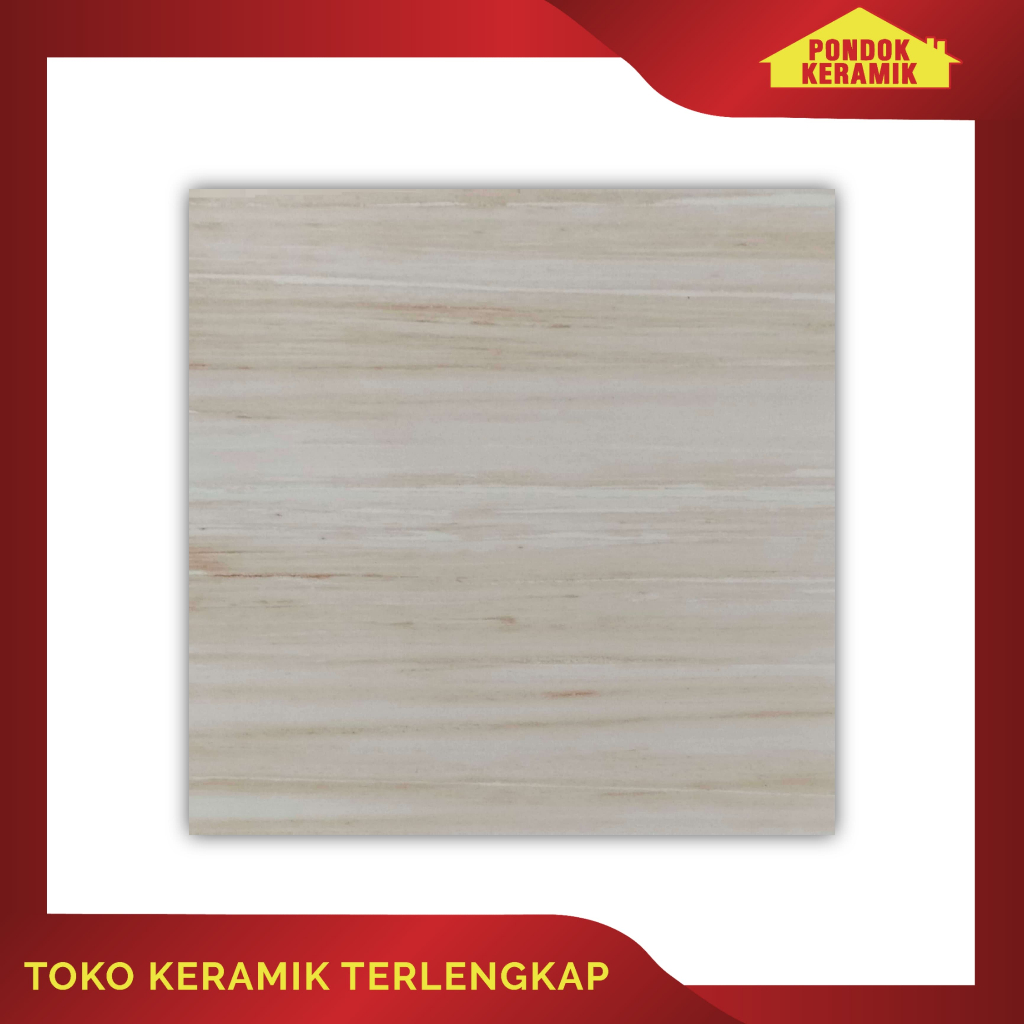 Keramik Lantai Gemilang 40x40 Firenz Beige Motif Serat Kayu