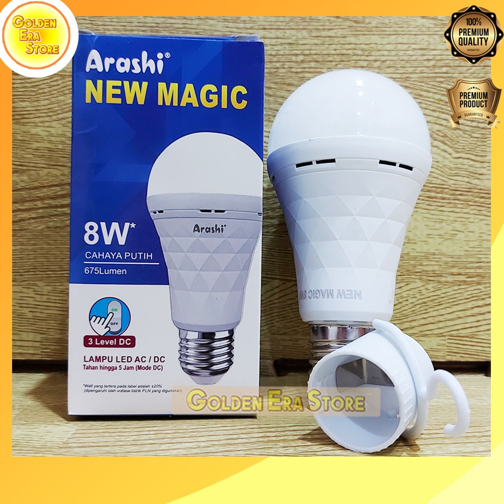 8 WATT LAMPU ARASHI NEW MAGIC 8W  / Lampu Emergency Led Buld ARASHI Magic / lampu darurat / EMERGENC