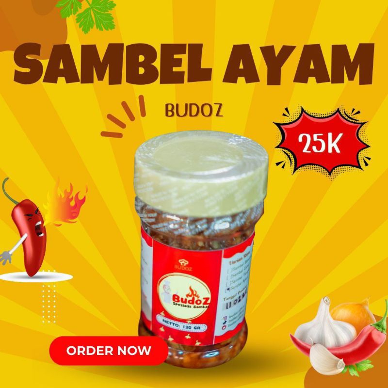 

sambal ayam suwir / sambal pedas tanpa pengawet dan pewarna / sambal budoz / sambal cumi tongkol ayam