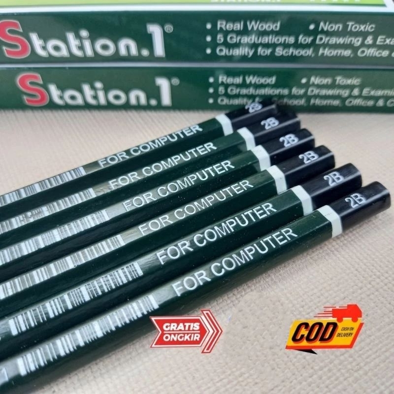 

Station Pensil 2B isi 12 pcs murah//Pensil kayu 2B pensil komputer