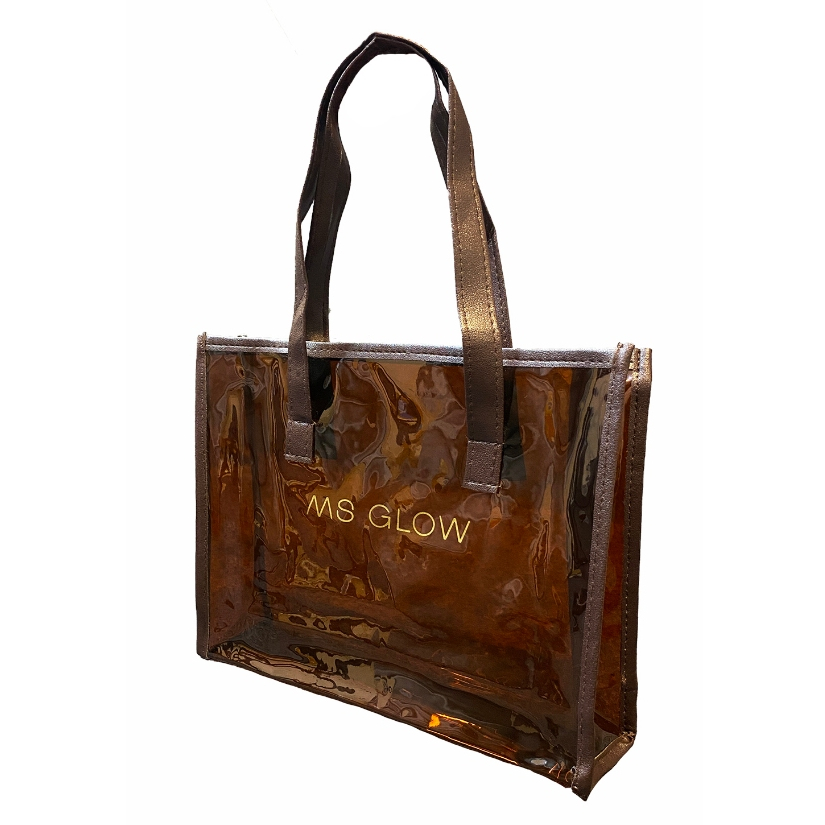 Tote Bag Ms Glow Coffee Bahan Mika PVC Tebal