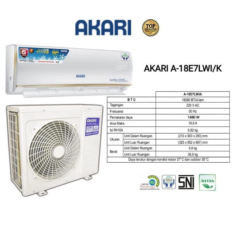 AC 2 PK AKARI Turbo Cool A-18E7LWI (1480 Watt)