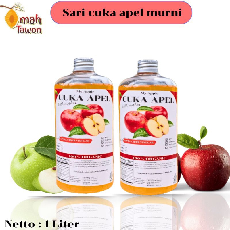 

Cuka apel murni sari cuka apel menu diet sehat alami Apple cider vinegar 1 liter