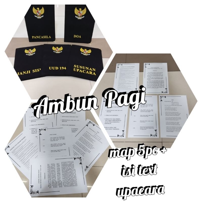 

best seller map sekolah map bludru upacara bendera warna hitam full colour+isian text upacara