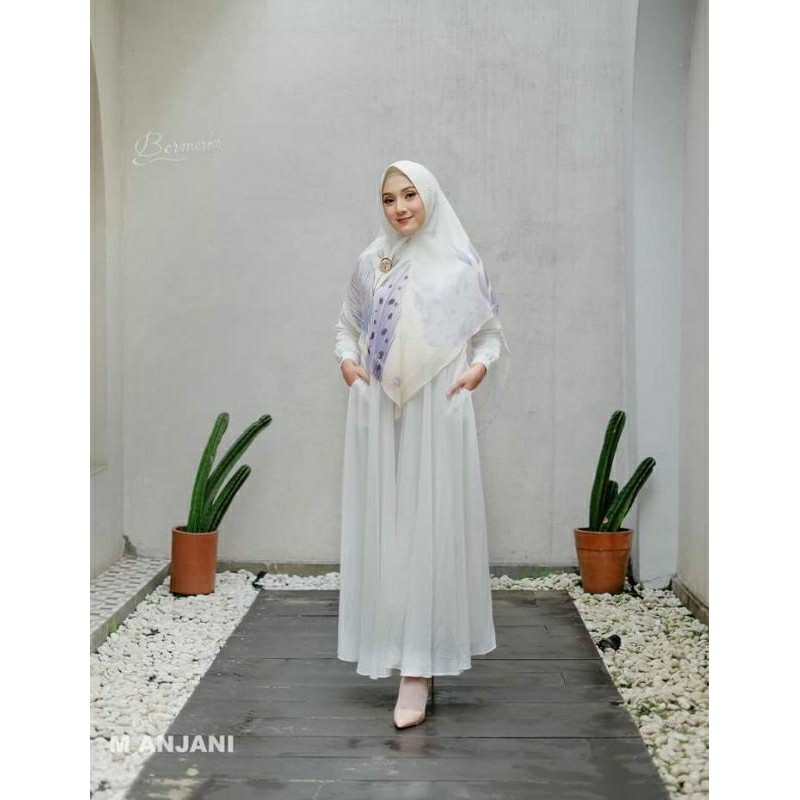 Gamis Anjani dan felina dan sintya Set Khimar Ceruty ORI By Bermerks Syar'i