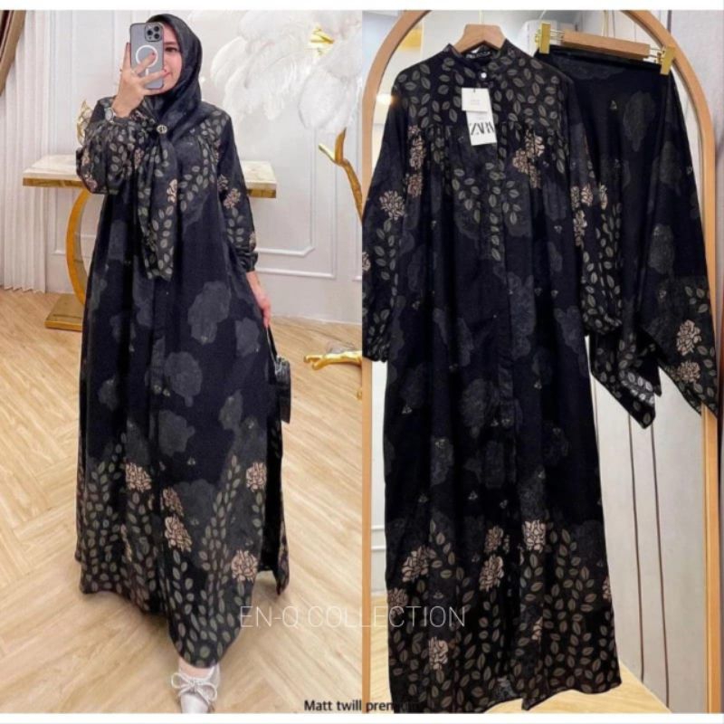GAMIS ZARA RAYON PREMIUM/GAMIS SET HIJAB ZARA TERBARU 2024