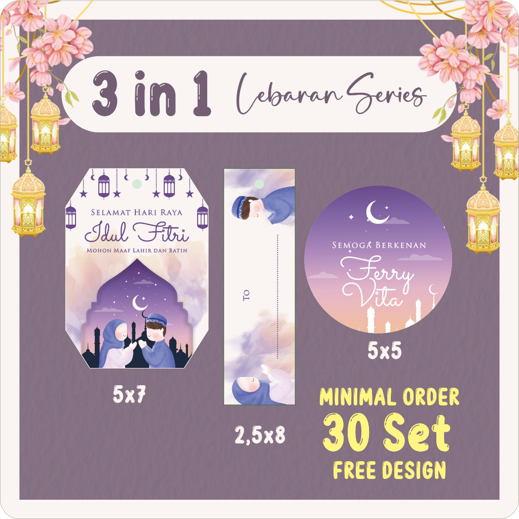 

3 in 1 Hangtag Lebaran Idul Fitri Custom Free Design