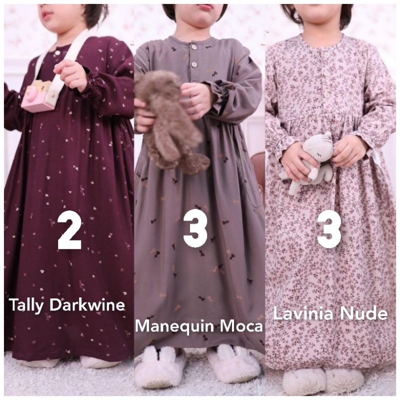 little ditsy Manequin Mocca 2/3 - Tally dark wine 2 - Lavinia Nude 3 -- Bisa Shopee live