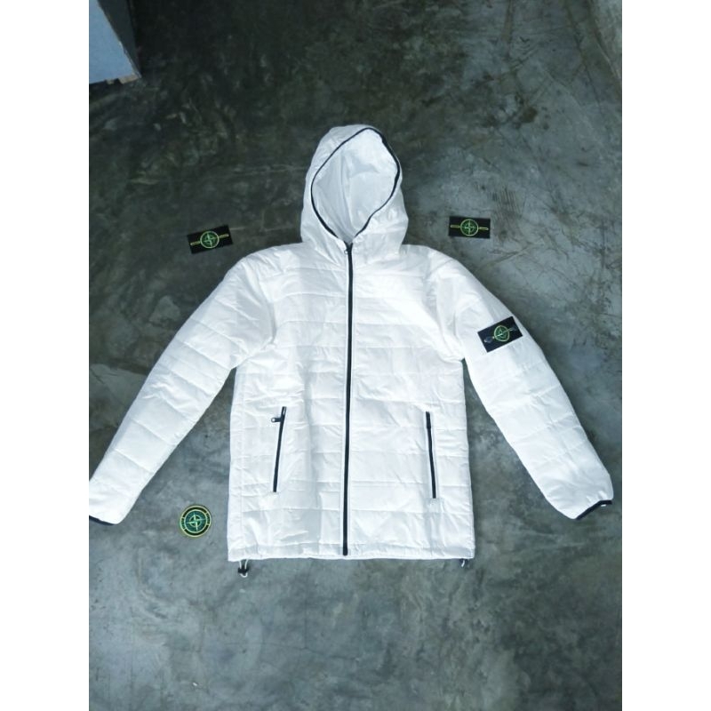 jaket gelembung putih stone island hologram bisa bayar di tempat