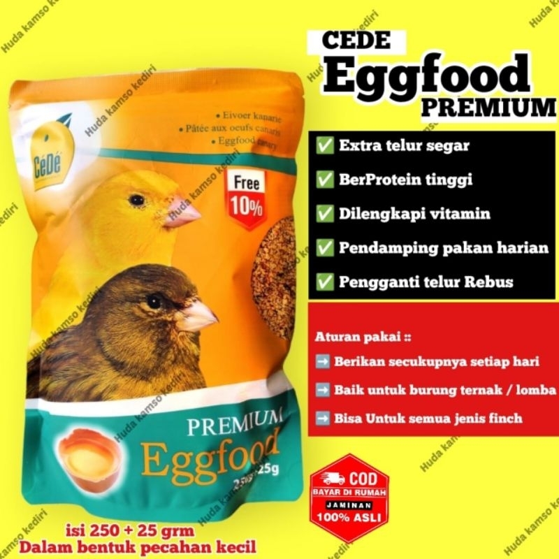 CEDE PREMIUM + EGGFOOD 225 GRAM - CEDE TELUR + EXTRA FOODING+ TELUR KERING + PENGGANTI TELUR + PAKAN