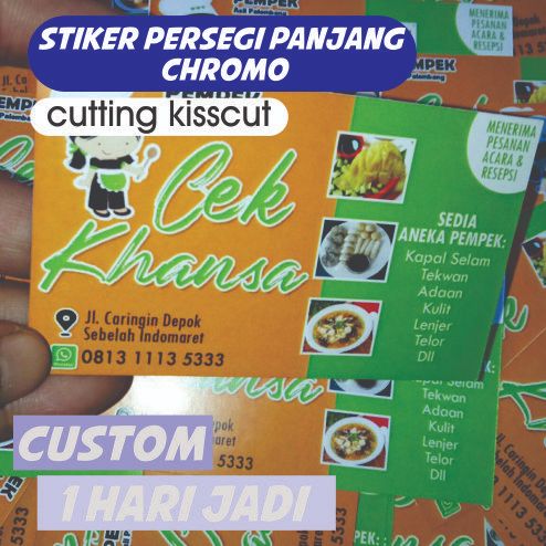 

Cetak Stiker Persegi Panjang Label Produk Custom Brand Komunitas/Cetak Stiker Label Kemasan Makanan Minuman Snack Bahan Choromo Termurah