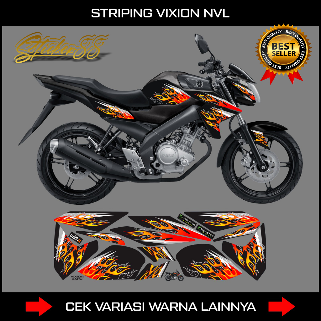 STIKER STRIPING YAMAHA VIXION NVL GRAFIS NEW API / STRIPING VIXION API / AKSESORIS BODY STRPING MOTO