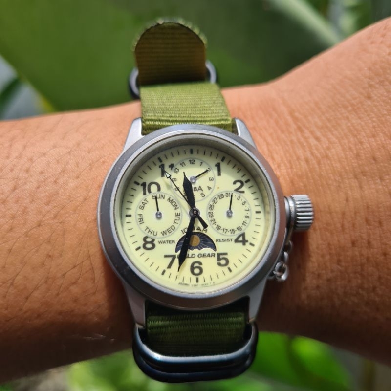 ALBA FIELD GEAR MOONPHASE V33F-6C50 MADE IN JAPAN ORIGINAL