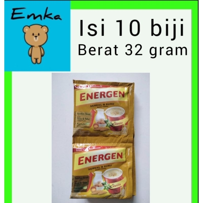 

energen vanila berat 32 gram isi 10 biji