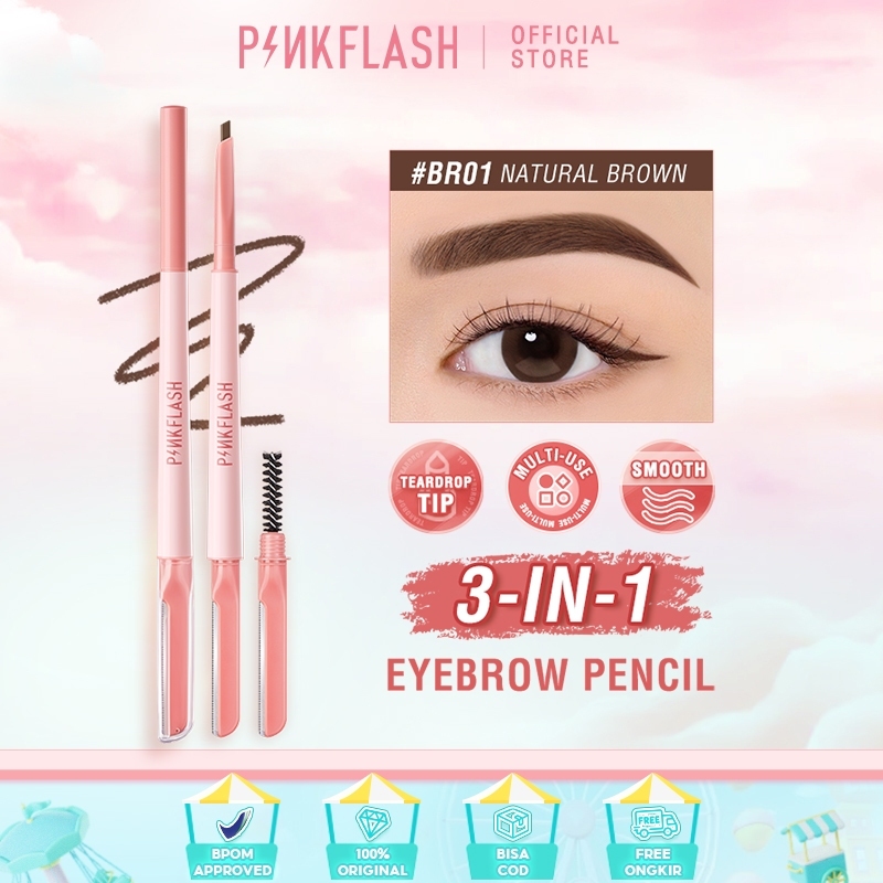 *SugarBee* PINKFLASH PinkDefiner 3-in-1 multi-use eyebrow pencil Long-lasting Smooth stroke