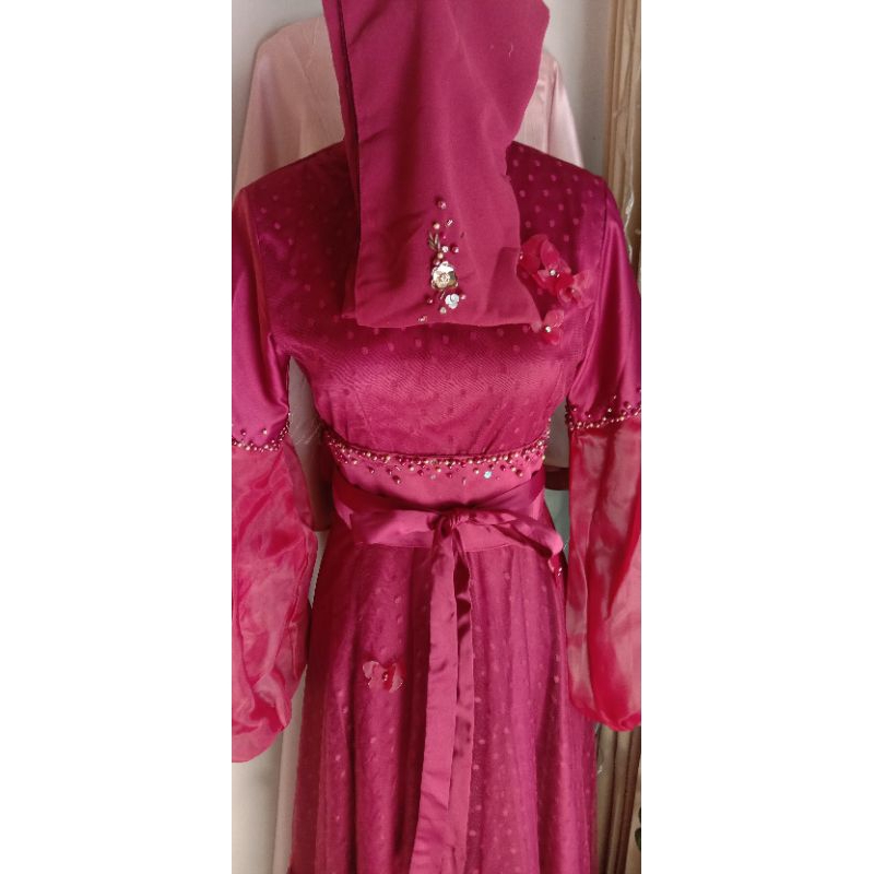 Preloved Gamis Merah Maroon