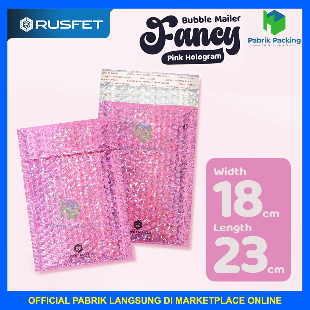 

AMPLOP BUBBLE MURAH|BUBBLE MAILER|BUBBLE PACKING PINK HOLOGRAM 18X23CM