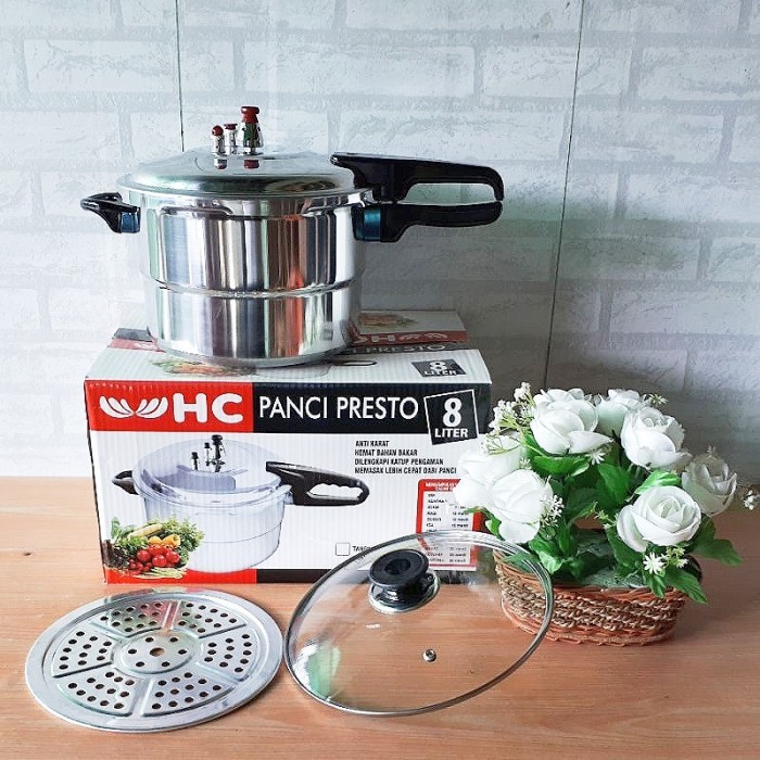 PRESTO HC / TD PRESTO HAPPY CALL 8 LITER WITH STEAMER PRESTO STAINLESS HAPPY CALL BAHAN SUPER TEBAL