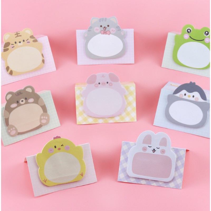 

(RANDOM)Sticky Notes Motif HewanTempelan Kertas Catatan Memo Note Karakter Animal Mini Book Karakter Binatang Lucu