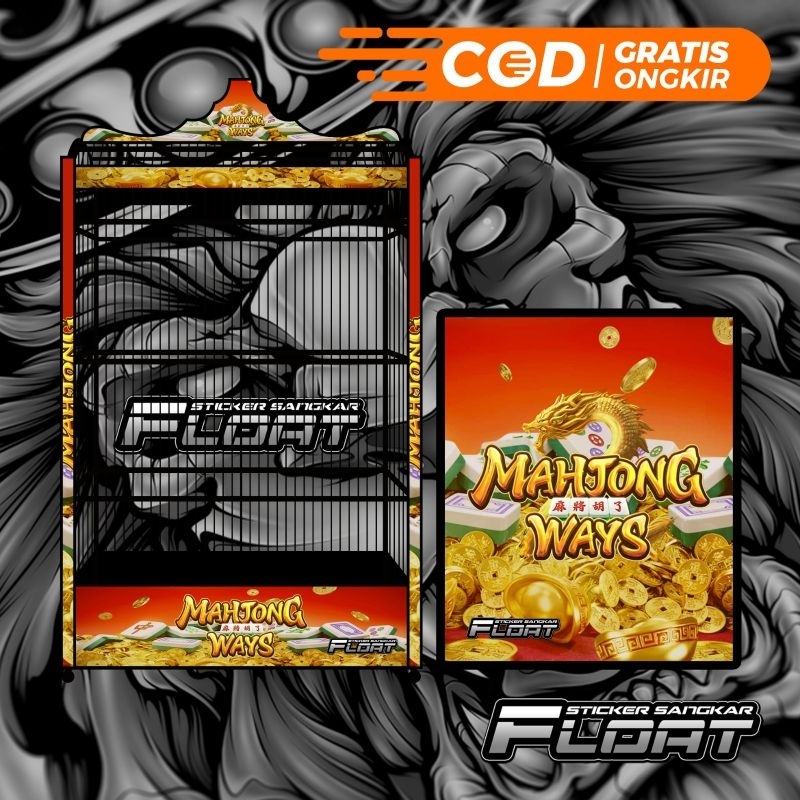 STIKER DECAL SANGKAR KANDANG BURUNG KOTAK REPLIKA GEPENGAN KOHSAN DIAMOND BRO MOTIF MAHJONG WAYS