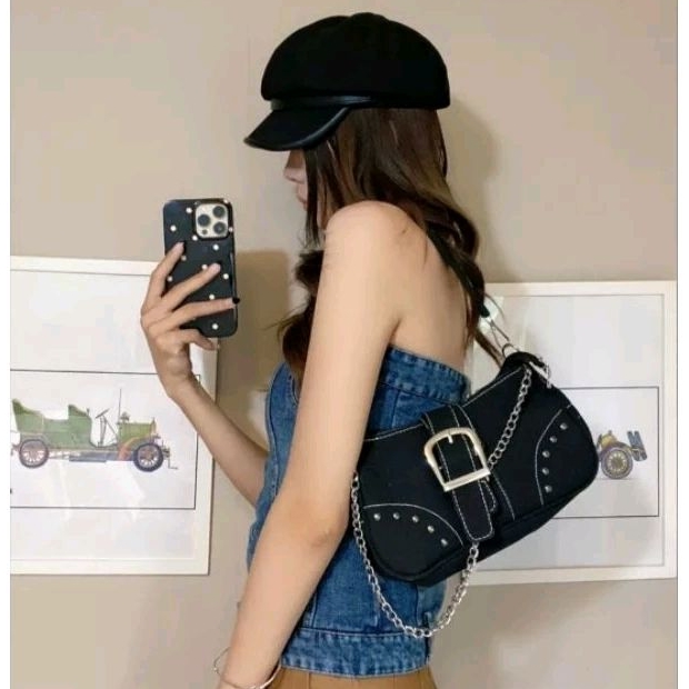 MY0045 Tas Selempang Wanita Canvas Import Korea Style