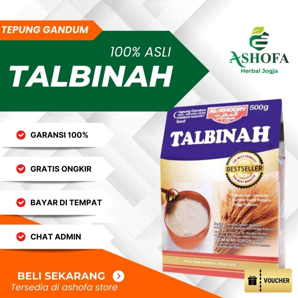 

TALBINAH Tepung Gandum Original Untuk Maag - TALBINAH AL KHODRY 500gram Tepung Barley