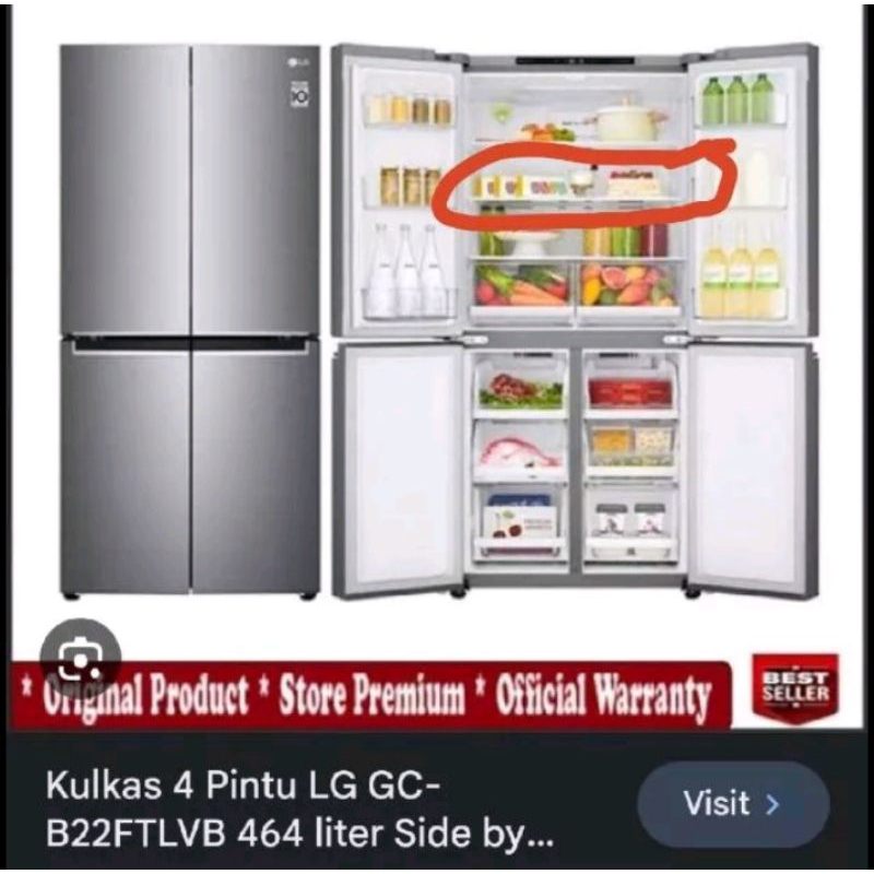 Jual RAK Kulkas 4 pintu LG GC B22FTLVB  CUSTOM AKRILIK TEBAL 8mm
