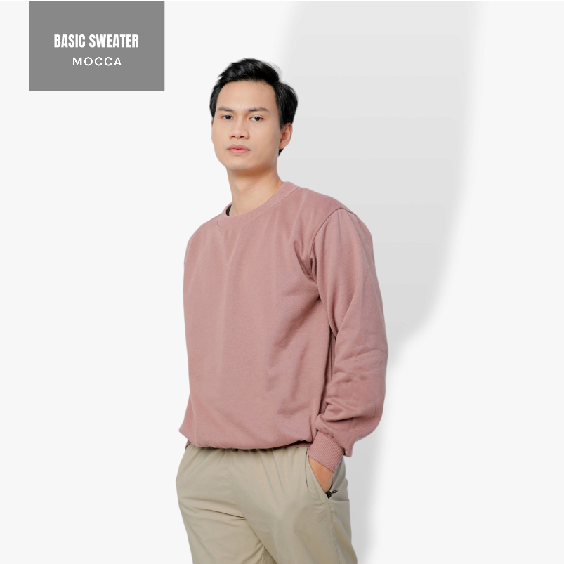 Sweater Crewneck Mocca / Coklat / Khaki / Coksu (UNISEX COWO & CEWE) | Swipo.co