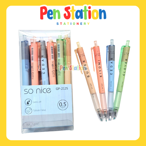 

12 pcs So Nice Semi Gel Pen 0.5 mm (K-804) Black