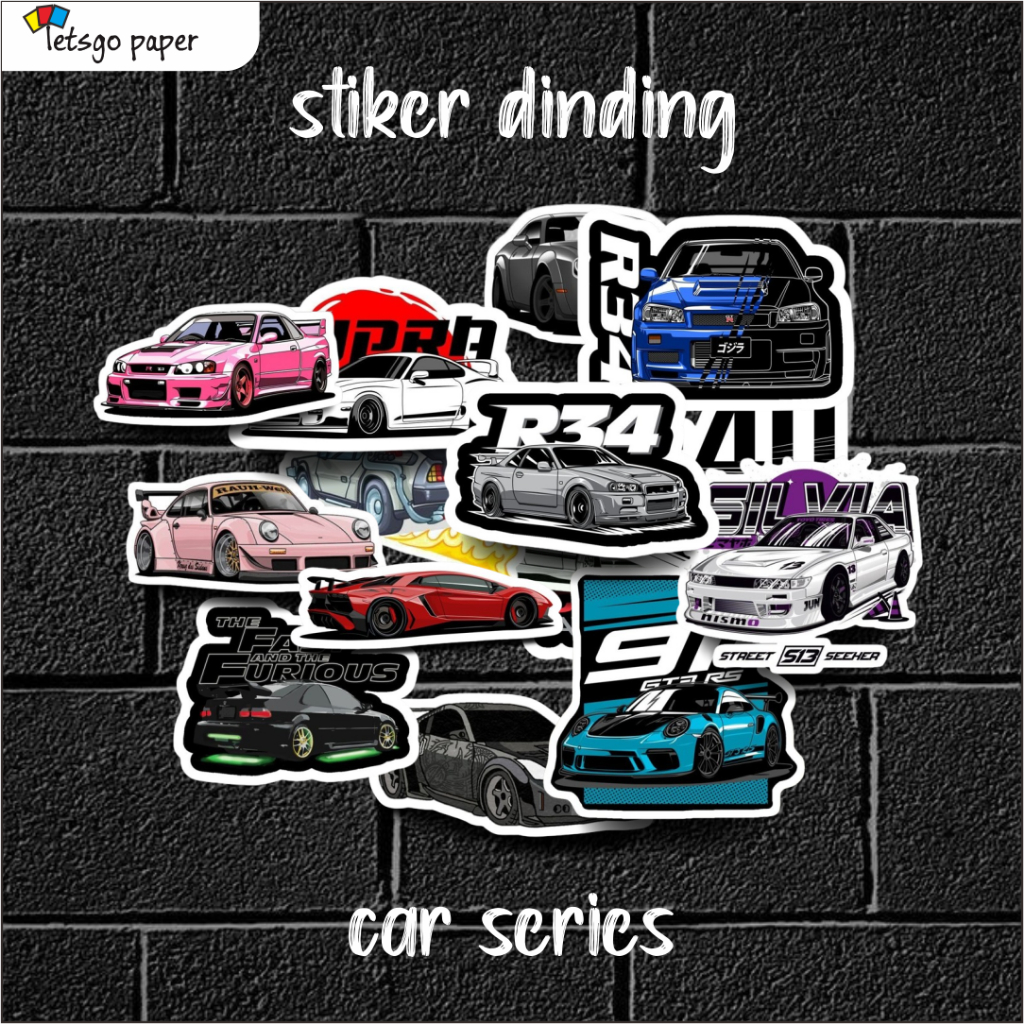 

stiker karakter tema car/mobil isi 25 ukuran A5