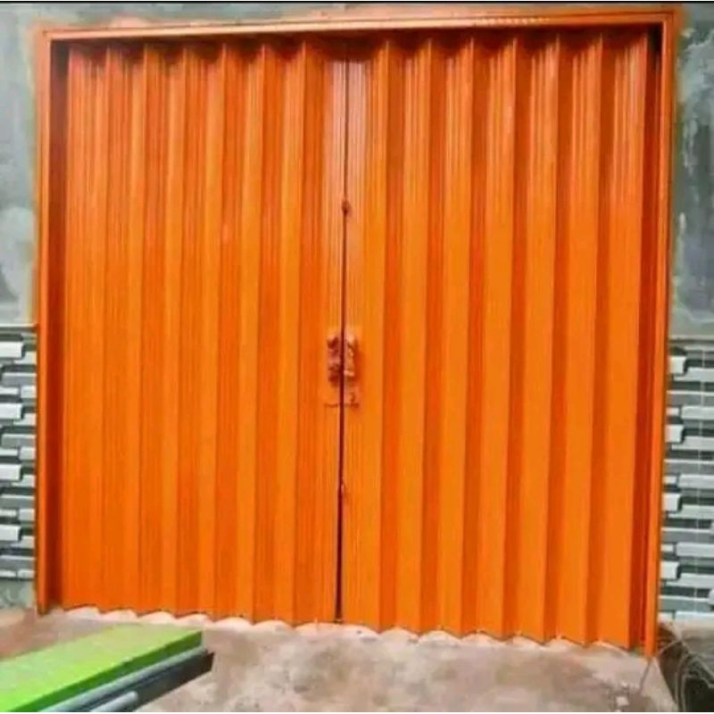 Folding Gate Besi Slat Daun 0.4mm / Pintu Warung / Pintu Ruko / Pintu Harmonika / Pintu Dorong / Pin