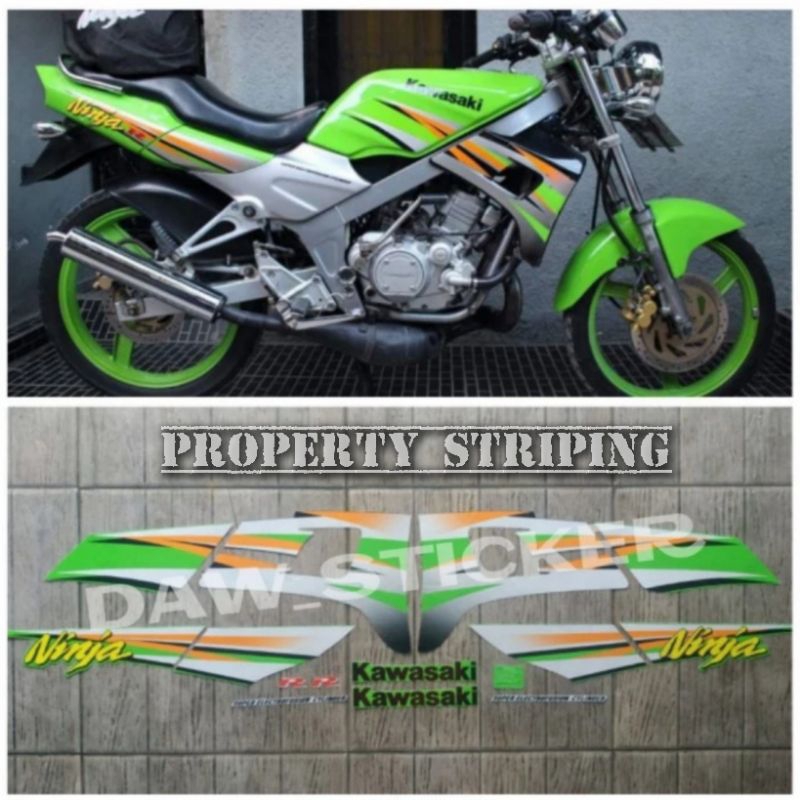lis stiker striping body montor NINJA R KIS 2004 warna hijau