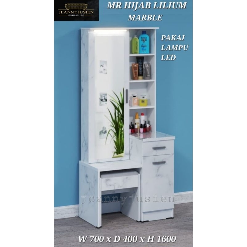 NEW - MEJA RIAS HIJAB+ LAMPU HIAS (LILIUM/MARBLE)