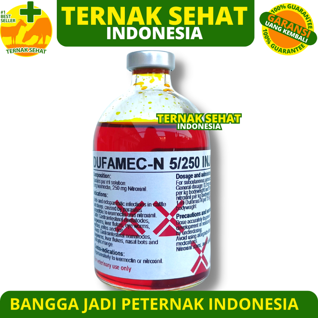DUFAMEC N 100ML DUTCHFARM - Obat Cacing Hati Ampuh Super untuk Ternak Sapi Kambing Domba