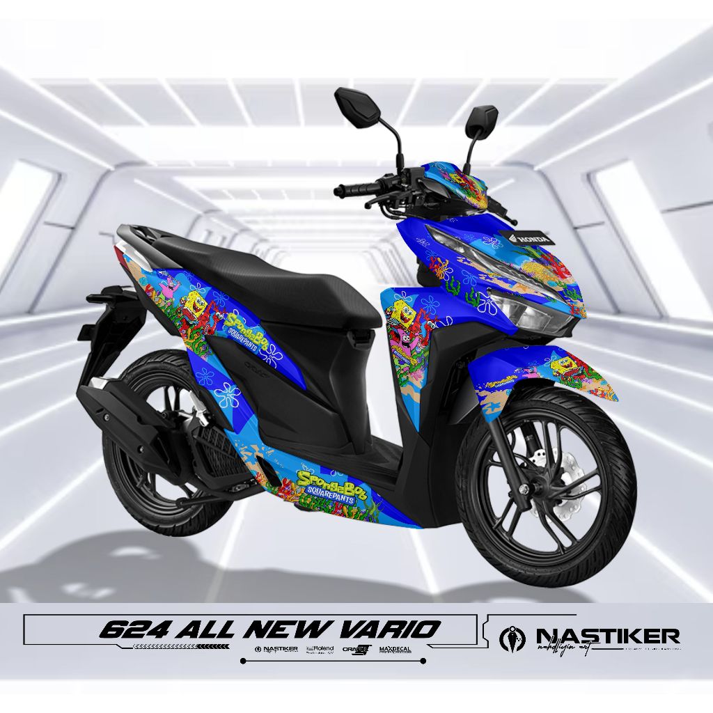 decal kit all new vario 125 150 - stiker decal vario kartun SPONGEBOB full body bisa reques desain