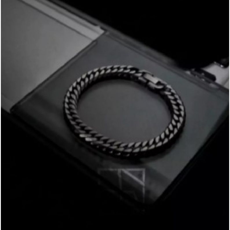 GELANG PRIA/WANITA RANTAI TITANIUM HITAM PENGAIT