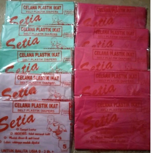 COD POPOK PLASTIK BAYI CUCI ULANG ,POPOK PLASTIK IKAT, CELANA PLASTIK IKAT BAYI MERK SETIA