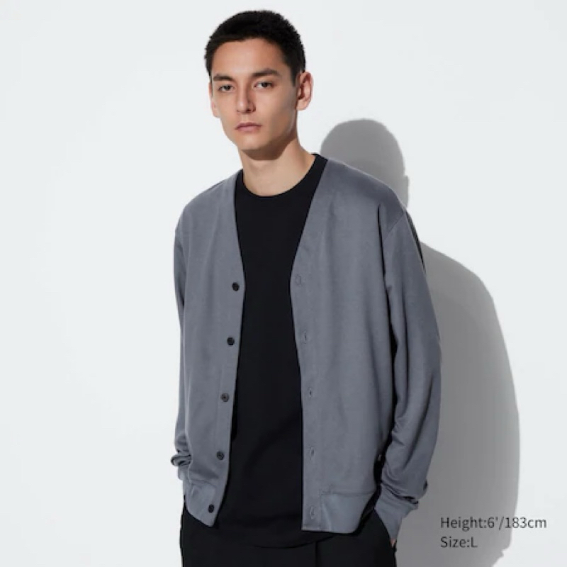 Men Uniqlo AIRism Cardigan Katun Pria