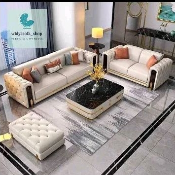 SOFA LUXURY MODEL TERBARU SOFA 32 SEATER SUPER ELEGANT SOFA KULIT OSCAR PREMIUM