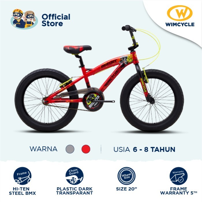 Wimcycle Sepeda Anak BMX Big Foot 20 - Red