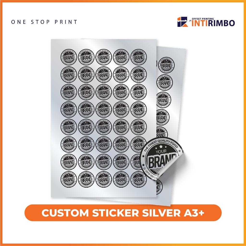 CUSTOM CETAK STIKER HOLOGRAM / SILVER / LABEL MAKANAN / SEAL BOX HAMPERS