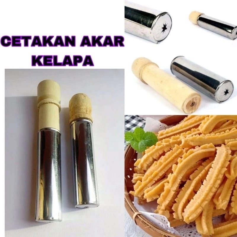 Cetakan akar kelapa  Stainless Cetakan kue kecipir isi 10 pcs